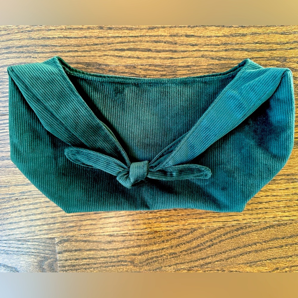 NWOT green corduroy top handle bag